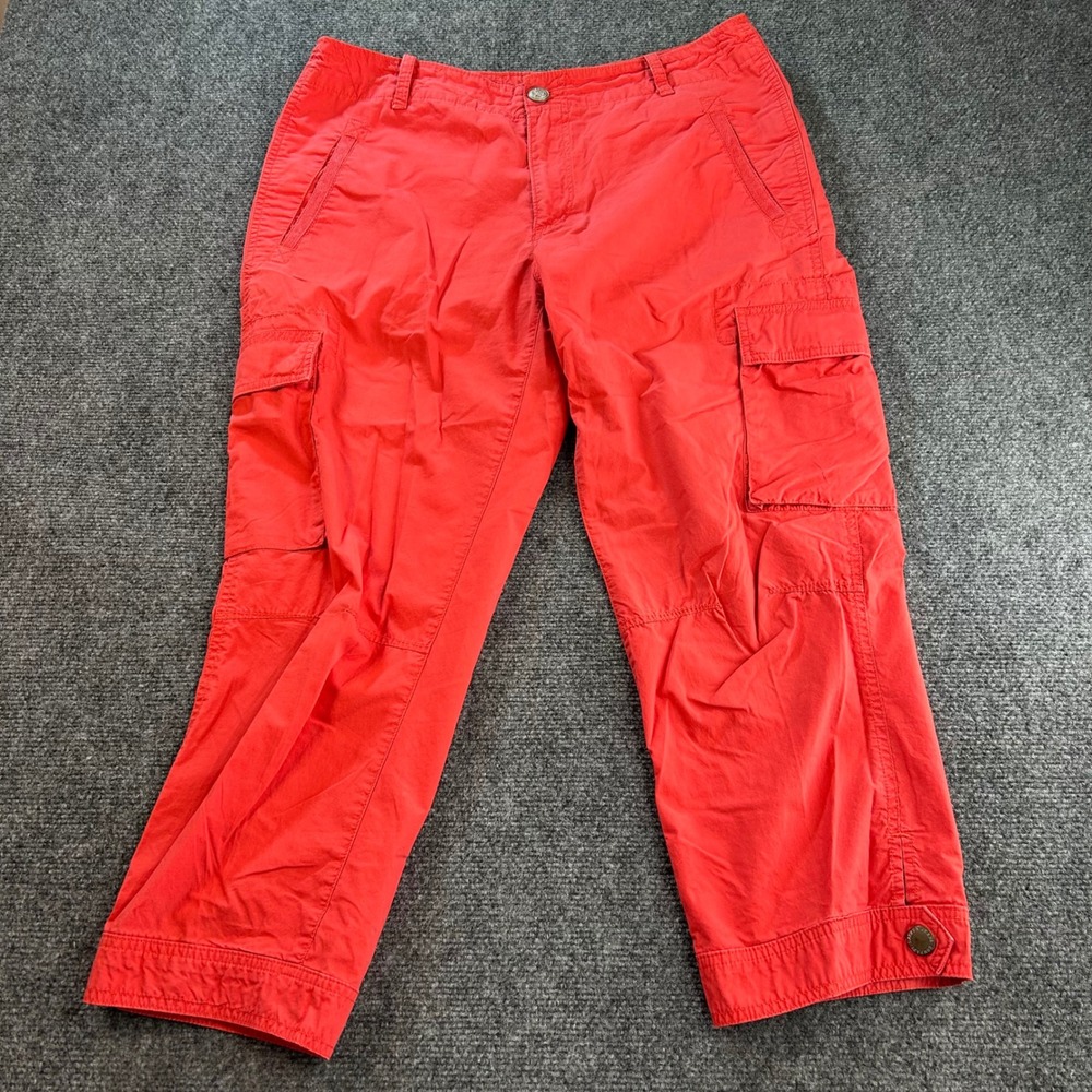 Lauren Ralph Lauren Cargo Capri Women 8 Red Cotton Utility Cropped Pants LRL